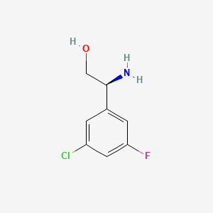 (S)-2-Amino-2-(3-chloro-5-fluorophenyl)ethan-1-ol chemical structure (CAS 1213574-69-6)