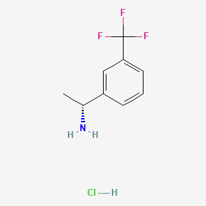 (R)-1-(3-(Trifluoromethyl)phenyl)ethanamine hydrochloride chemical structure (CAS 1213630-93-3)