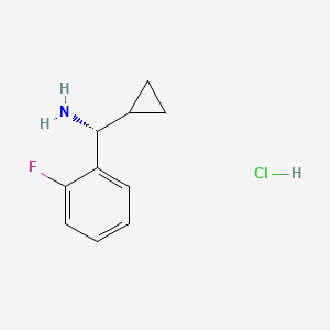 (R)-Cyclopropyl(2-fluorophenyl)methanamine hydrochloride chemical structure (CAS 1213846-75-3)