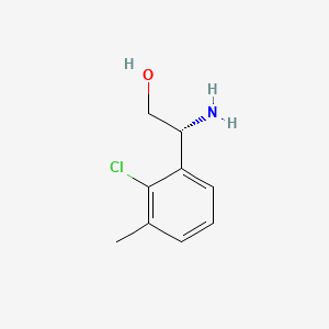 (R)-2-amino-2-(2-chloro-3-methylphenyl)ethan-1-ol chemical structure (CAS 1213919-26-6)