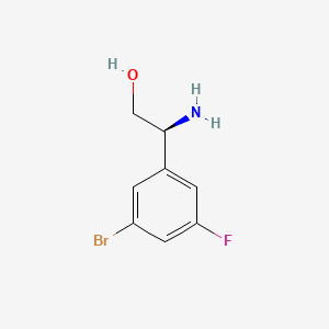 (S)-2-AMINO-2-(3-BROMO-5-FLUOROPHENYL)ETHAN-1-OL chemical structure (CAS 1213947-40-0)