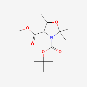 3-tert-Butyl 4-methyl 2,2,5-trimethyloxazolidine-3,4-dicarboxylate chemical structure (CAS 1214099-00-9)