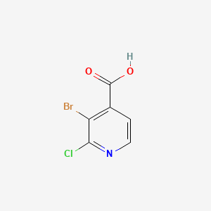 3-Bromo-2-chloroisonicotinic acid chemical structure (CAS 1214323-32-6)