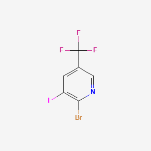 2-Bromo-3-iodo-5-(trifluoromethyl)pyridine chemical structure (CAS 1214323-90-6)