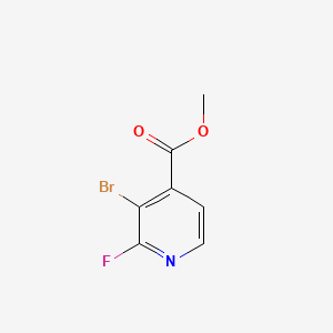 Methyl 3-bromo-2-fluoroisonicotinate chemical structure (CAS 1214325-32-2)