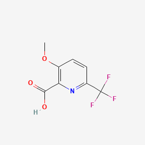 3-Methoxy-6-(trifluoromethyl)picolinic acid chemical structure (CAS 1214330-74-1)