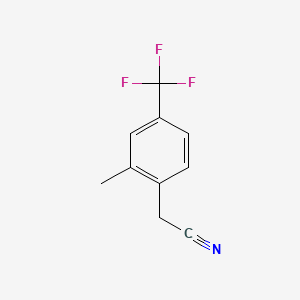 2-(2-Methyl-4-(trifluoromethyl)phenyl)acetonitrile chemical structure (CAS 1214332-16-7)