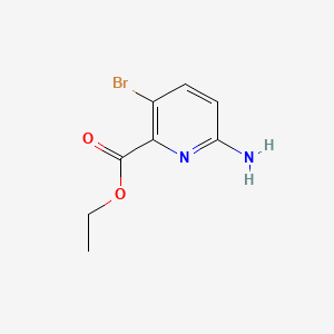 Ethyl 6-amino-3-bromopicolinate chemical structure (CAS 1214332-35-0)