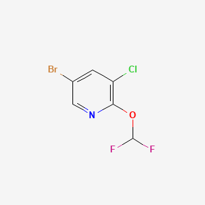5-Bromo-3-chloro-2-(difluoromethoxy)pyridine chemical structure (CAS 1214332-88-3)