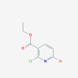Ethyl 6-bromo-2-chloronicotinate chemical structure (CAS 1214335-22-4)