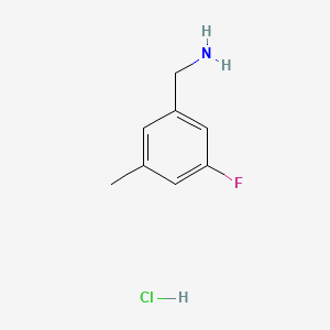 (3-Fluoro-5-methylphenyl)methanamine hydrochloride chemical structure (CAS 1214344-22-5)