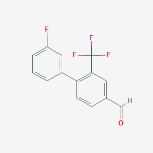 3'-Fluoro-2-(trifluoromethyl)-[1,1'-biphenyl]-4-carbaldehyde chemical structure (CAS 1214349-61-7)