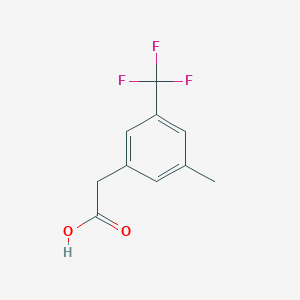 2-(3-Methyl-5-(trifluoromethyl)phenyl)acetic acid chemical structure (CAS 1214352-00-7)