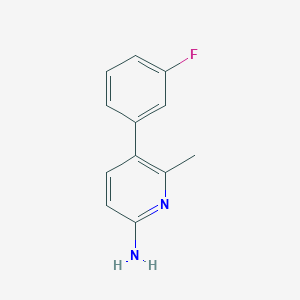 5-(3-Fluorophenyl)-6-methylpyridin-2-amine chemical structure (CAS 1214367-36-8)