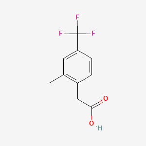 2-(2-Methyl-4-(trifluoromethyl)phenyl)acetic acid chemical structure (CAS 1214373-27-9)