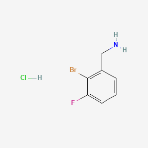 (2-Bromo-3-fluorophenyl)methanamine hydrochloride chemical structure (CAS 1214376-83-6)