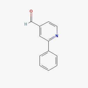 2-Phenylpyridine-4-carboxaldehyde chemical structure (CAS 1214381-00-6)