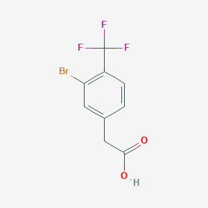2-(3-Bromo-4-(trifluoromethyl)phenyl)acetic acid chemical structure (CAS 1214391-55-5)