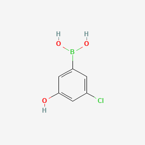 (3-Chloro-5-hydroxyphenyl)boronic acid chemical structure (CAS 1214900-52-3)