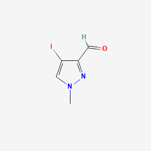 4-Iodo-1-methyl-1H-pyrazole-3-carbaldehyde chemical structure (CAS 1214997-78-0)