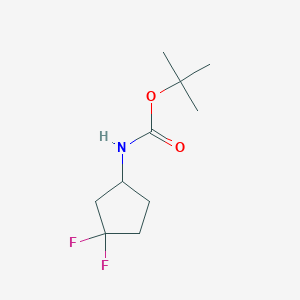 tert-Butyl (3,3-difluorocyclopentyl)carbamate chemical structure (CAS 1215071-23-0)
