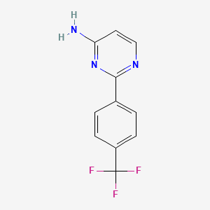 2-(4-(Trifluoromethyl)phenyl)pyrimidin-4-amine chemical structure (CAS 1215072-94-8)