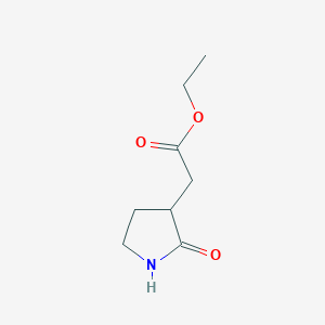 Ethyl 2-(2-oxopyrrolidin-3-yl)acetate chemical structure (CAS 1215118-71-0)