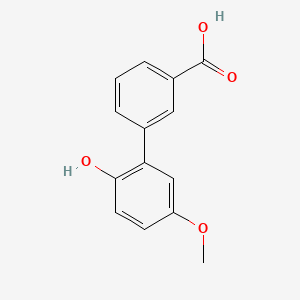 2'-Hydroxy-5'-methoxy-[1,1'-biphenyl]-3-carboxylic acid chemical structure (CAS 1215206-03-3)
