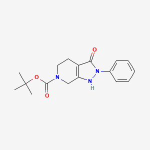 tert-Butyl 3-oxo-2-phenyl-2,3,4,5-tetrahydro-1H-pyrazolo[3,4-c]pyridine-6(7H)-carboxylate chemical structure (CAS 1215230-27-5)