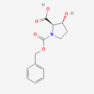 (2R,3R)-1-[(Benzyloxy)carbonyl]-3-hydroxypyrrolidine-2-carboxylic acid chemical structure (CAS 1215291-99-8)