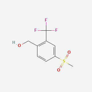 (4-(Methylsulfonyl)-2-(trifluoromethyl)phenyl)methanol chemical structure (CAS 1215323-17-3)