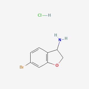 6-Bromo-2,3-dihydrobenzofuran-3-amine hydrochloride chemical structure (CAS 1215339-86-8)