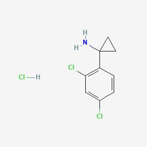 1-(2,4-Dichlorophenyl)cyclopropanamine hydrochloride chemical structure (CAS 1215415-04-5)