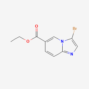 Ethyl 3-bromoimidazo[1,2-a]pyridine-6-carboxylate chemical structure (CAS 1215504-30-5)