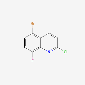 5-Bromo-2-chloro-8-fluoroquinoline chemical structure (CAS 1215767-73-9)