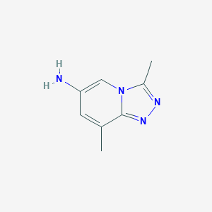 3,8-Dimethyl-[1,2,4]triazolo[4,3-a]pyridin-6-amine chemical structure (CAS 1215932-77-6)