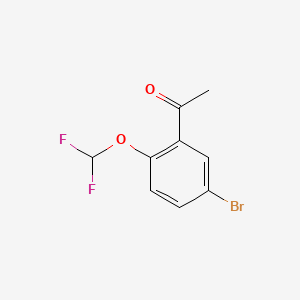 1-(5-Bromo-2-(difluoromethoxy)phenyl)ethan-1-one chemical structure (CAS 1215994-75-4)