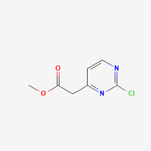 Methyl 2-(2-chloropyrimidin-4-yl)acetate chemical structure (CAS 1216129-71-3)