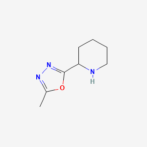2-Methyl-5-(piperidin-2-yl)-1,3,4-oxadiazole chemical structure (CAS 1216213-45-4)