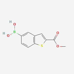 (2-(Methoxycarbonyl)benzo[b]thiophen-5-yl)boronic acid chemical structure (CAS 1216665-41-6)