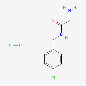 2-Amino-N-(4-chlorobenzyl)acetamide hydrochloride chemical structure (CAS 1217007-65-2)