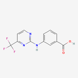 3-((4-(Trifluoromethyl)pyrimidin-2-yl)amino)benzoic acid chemical structure (CAS 1217079-88-3)