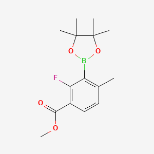 Methyl 2-fluoro-4-methyl-3-(4,4,5,5-tetramethyl-1,3,2-dioxaborolan-2-yl)benzoate chemical structure (CAS 1217340-81-2)