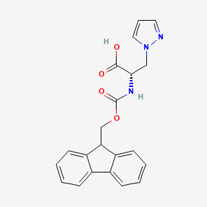 (S)-2-((((9H-Fluoren-9-yl)methoxy)carbonyl)amino)-3-(1H-pyrazol-1-yl)propanoic acid chemical structure (CAS 1217450-35-5)