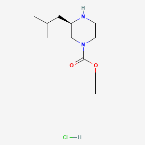 (R)-tert-Butyl 3-isobutylpiperazine-1-carboxylate hydrochloride chemical structure (CAS 1217469-14-1)