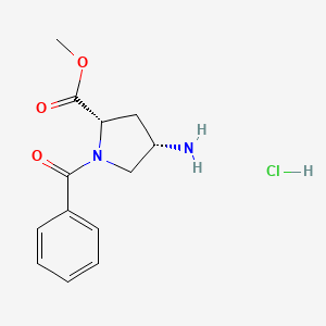 (2S,4S)-Methyl 4-amino-1-benzoylpyrrolidine-2-carboxylate hydrochloride chemical structure (CAS 1217476-22-6)