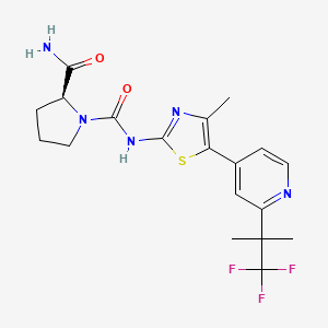 (S)-N1-(4-Methyl-5-(2-(1,1,1-trifluoro-2-methylpropan-2-yl)pyridin-4-yl)thiazol-2-yl)pyrrolidine-1,2-dicarboxamide chemical structure (CAS 1217486-61-7)