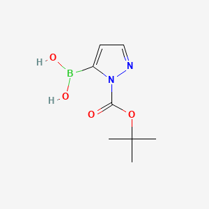 (1-(tert-Butoxycarbonyl)-1H-pyrazol-5-yl)boronic acid chemical structure (CAS 1217500-54-3)