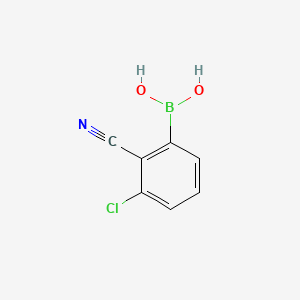 (3-Chloro-2-cyanophenyl)boronic acid chemical structure (CAS 1217500-67-8)
