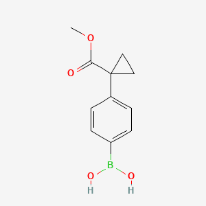 (4-(1-(Methoxycarbonyl)cyclopropyl)phenyl)boronic acid chemical structure (CAS 1217501-08-0)